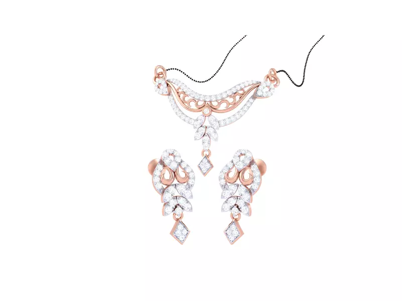 Earring Necklace Set 3dm STL OBJ FBX Renders Details 3D print model_0