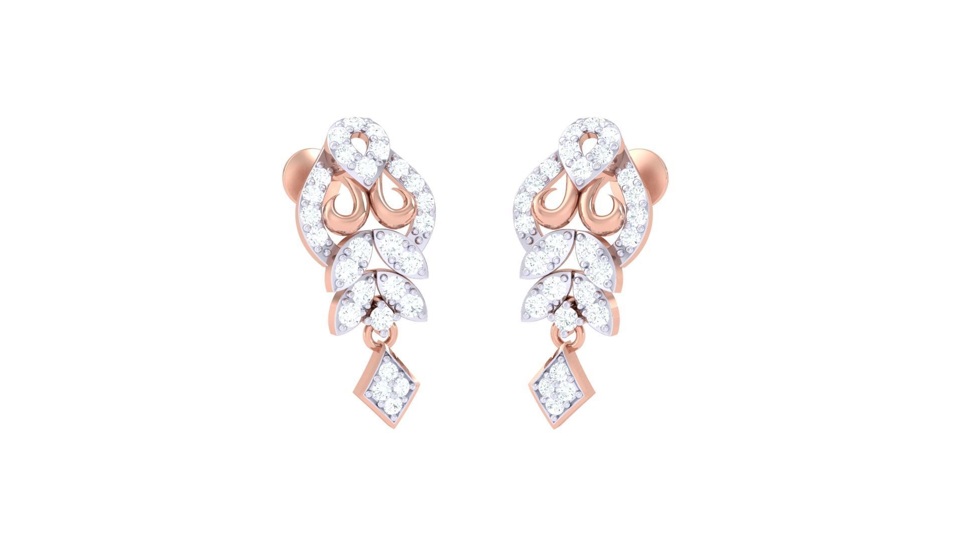 Earring Necklace Set 3dm STL OBJ FBX Renders Details 3D print model_1