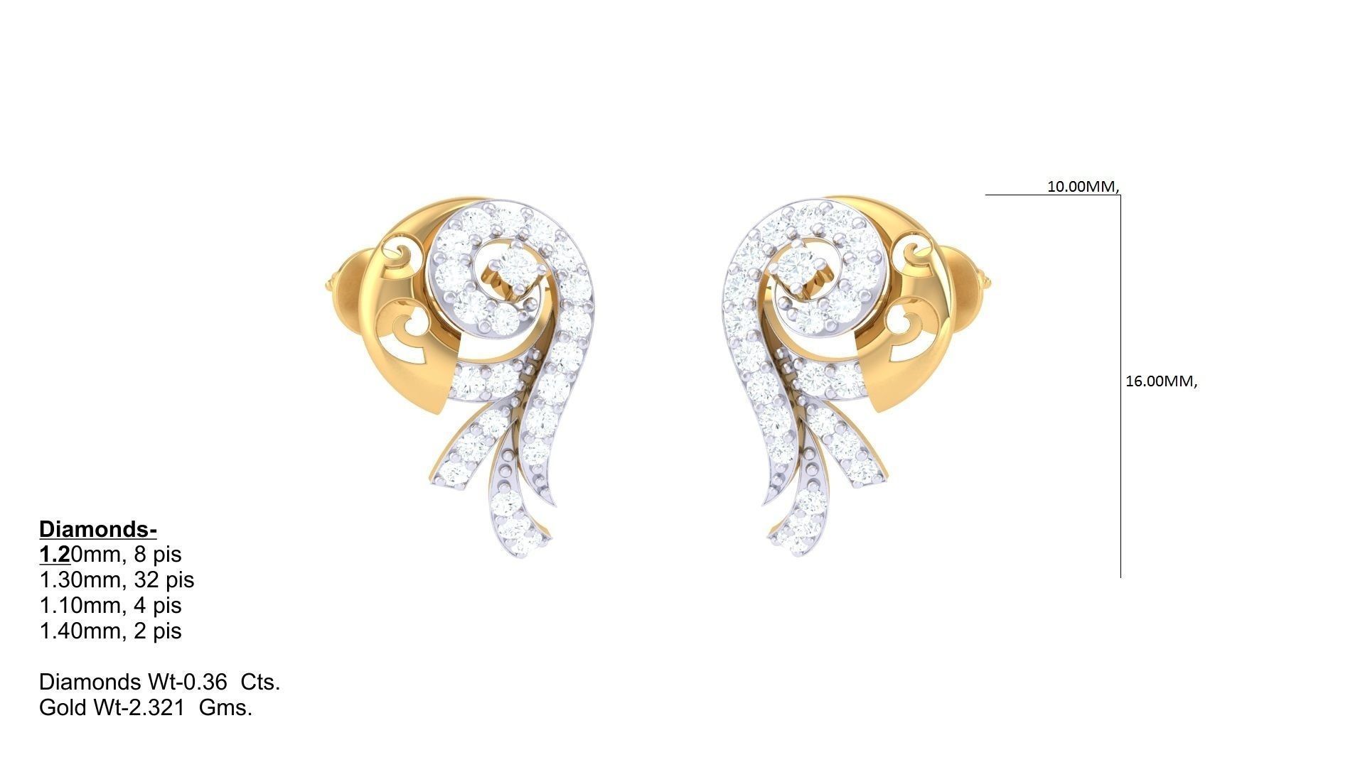 Earring Necklace Set 3dm STL OBJ FBX Renders Details 3D print model_2