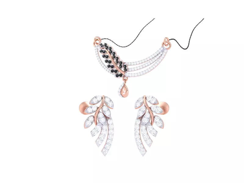 Earring Necklace Set 3dm STL OBJ FBX Renders Details 3D print model_0