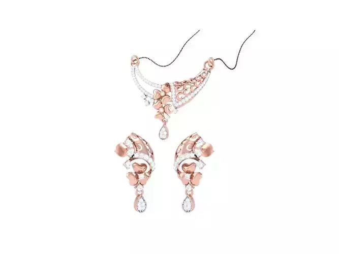 Earring Necklace Set 3dm STL OBJ FBX Renders Details