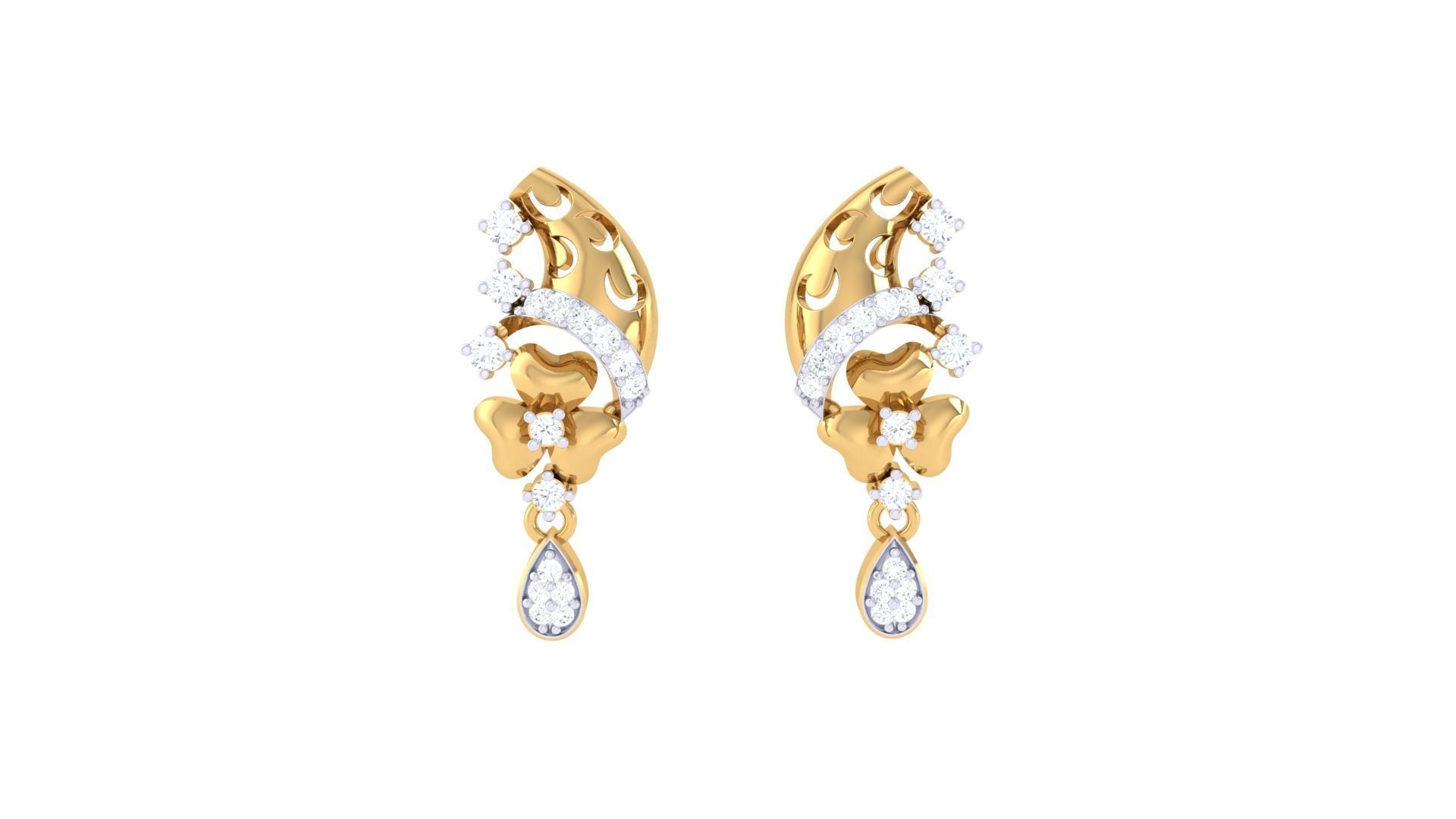 Earring Necklace Set 3dm STL OBJ FBX Renders Details 3D print model_4