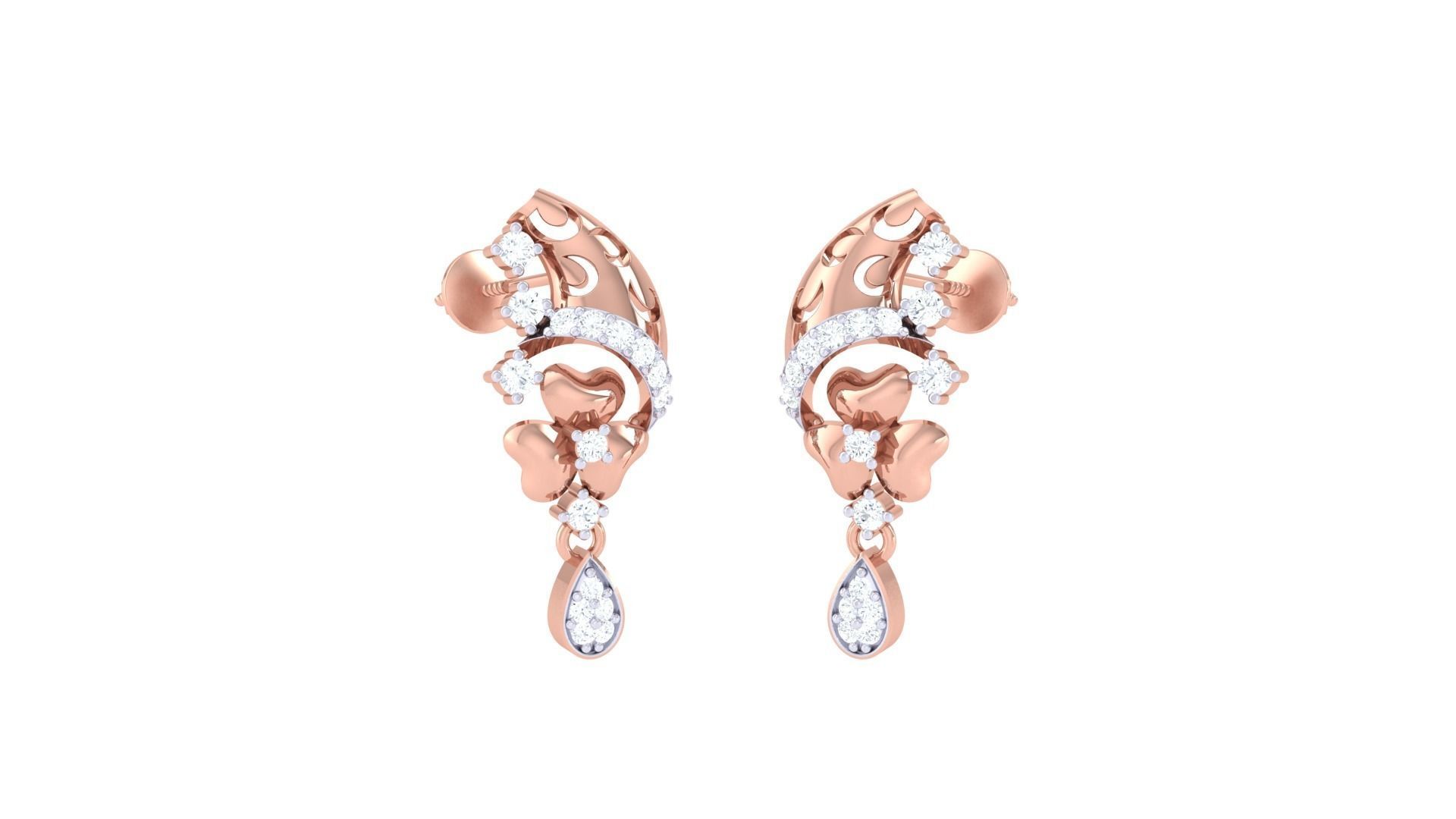 Earring Necklace Set 3dm STL OBJ FBX Renders Details 3D print model_3