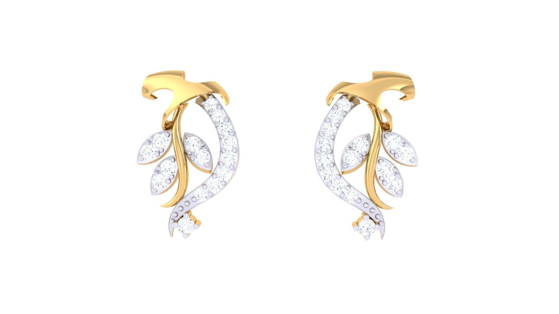 Earring Necklace Set 3dm STL OBJ FBX Renders Details 3D print model_3