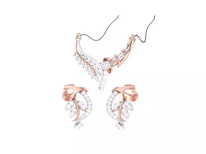 Earring Necklace Set 3dm STL OBJ FBX Renders Details