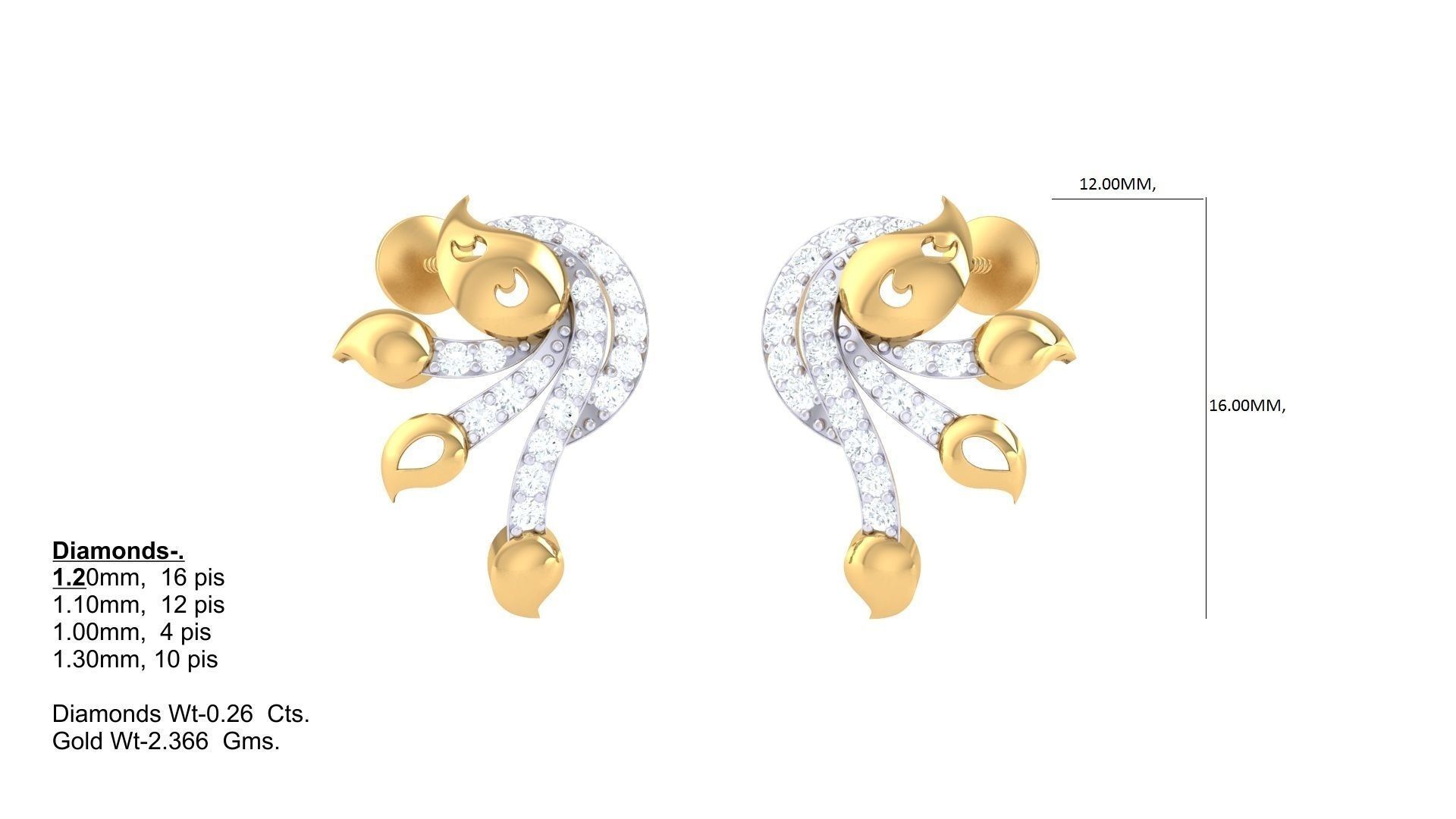 Earring Necklace Set 3dm STL OBJ FBX Renders Details 3D print model_1