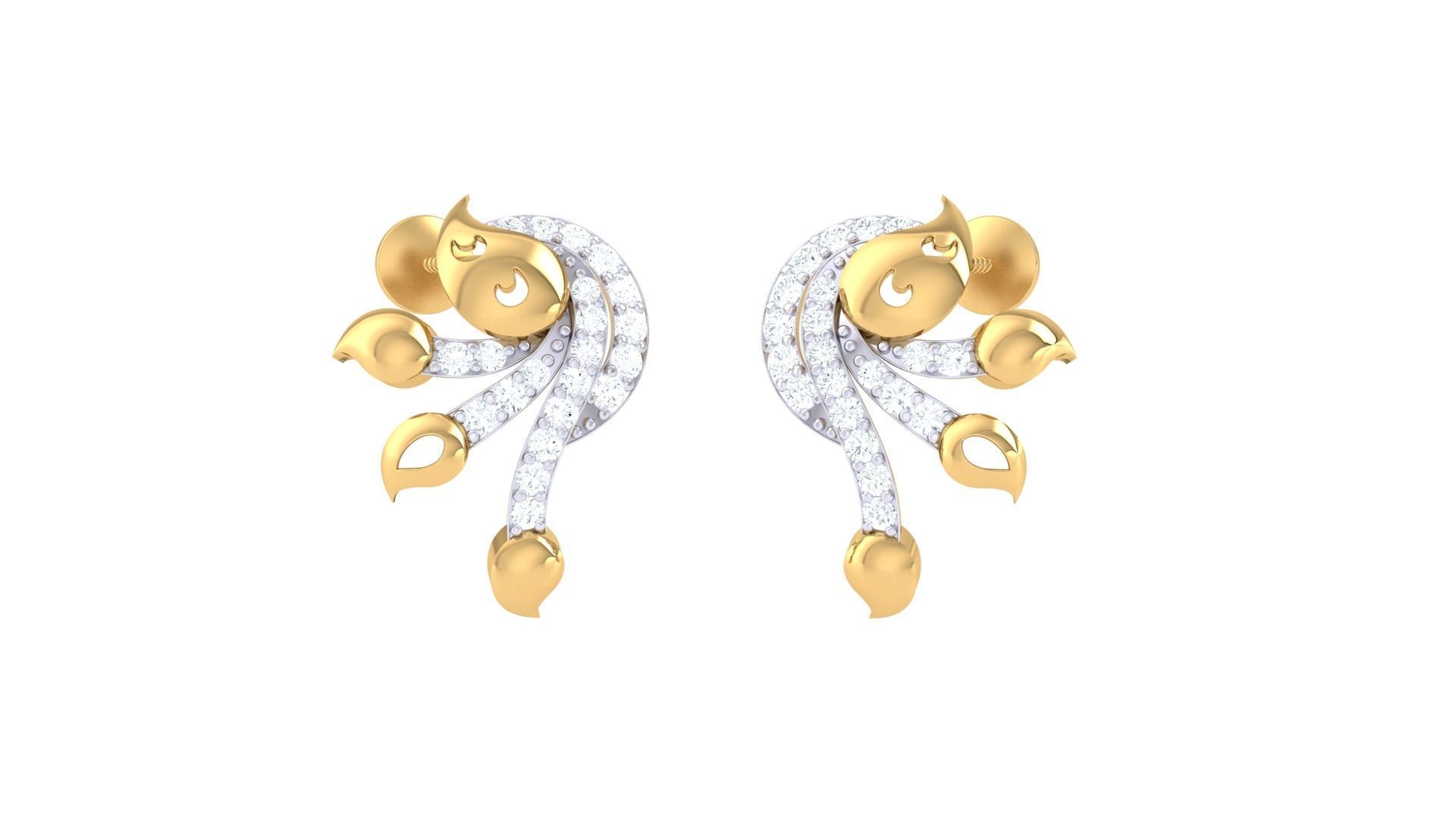 Earring Necklace Set 3dm STL OBJ FBX Renders Details 3D print model_5