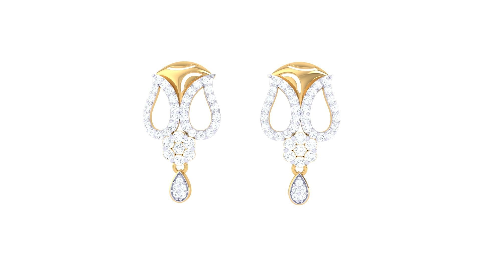 Earring Necklace Set 3dm STL OBJ FBX Renders Details 3D print model_4