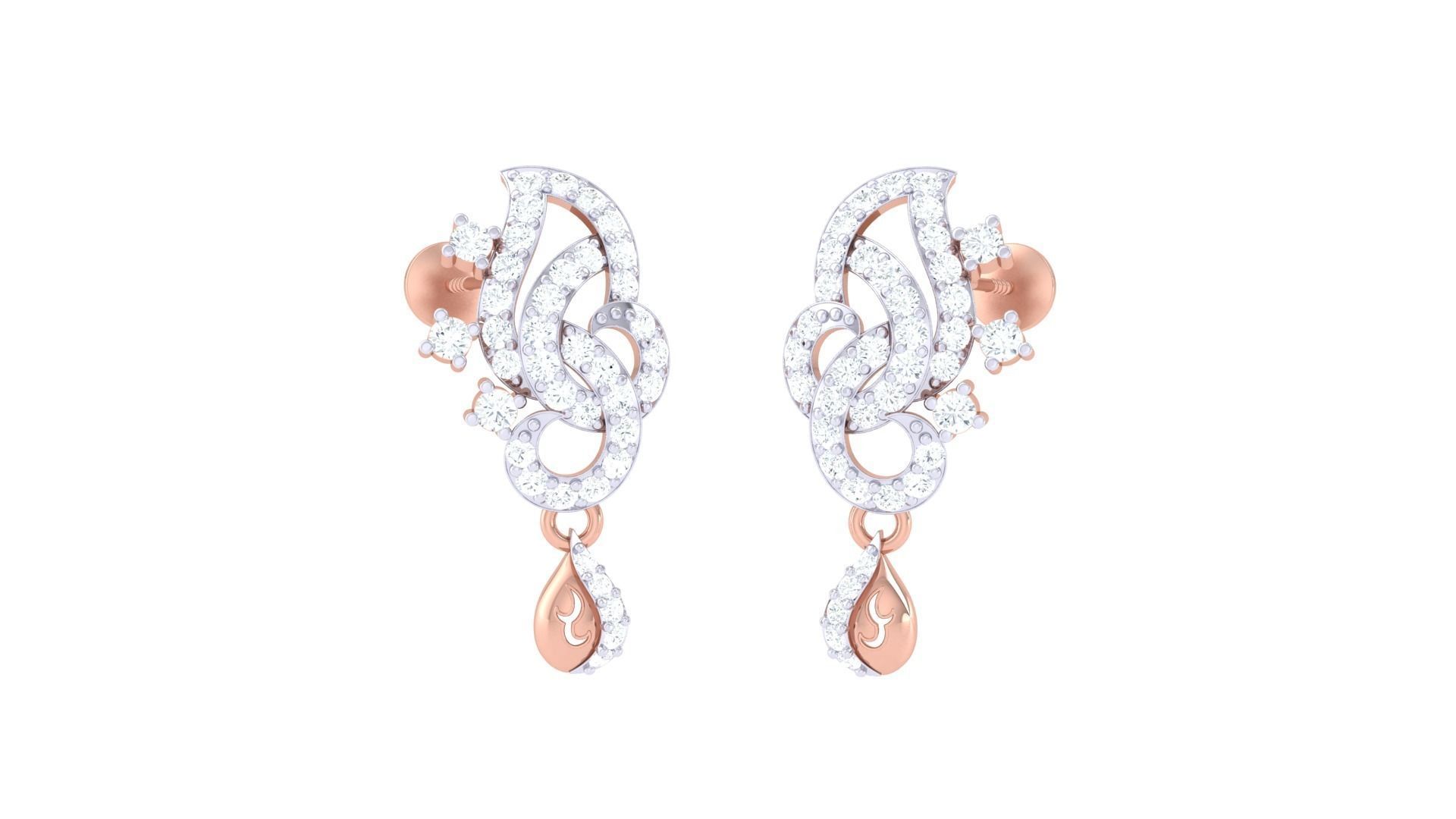 Earring Necklace Set 3dm STL OBJ FBX Renders Details 3D print model_1