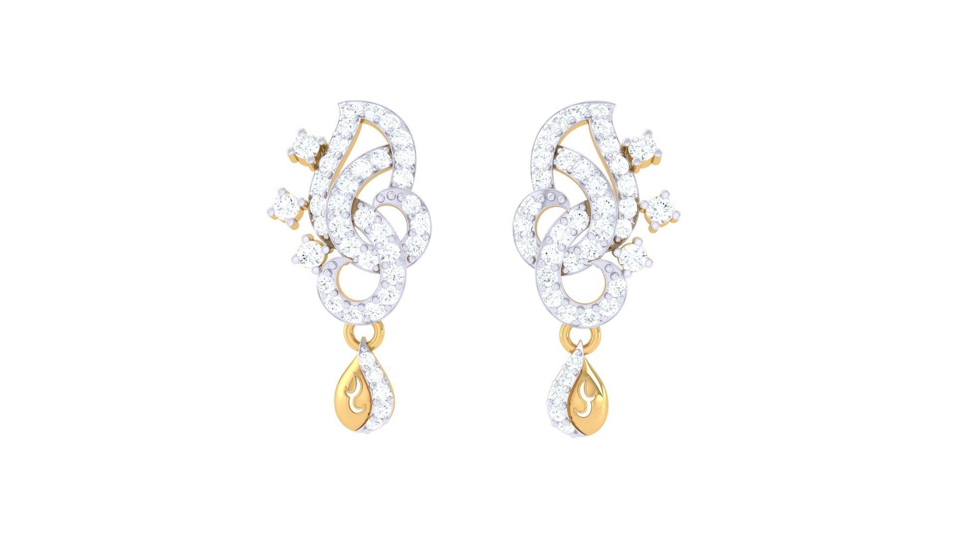 Earring Necklace Set 3dm STL OBJ FBX Renders Details 3D print model_4