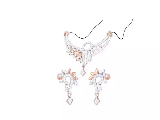 Earring Necklace Set 3dm STL OBJ FBX Renders Details