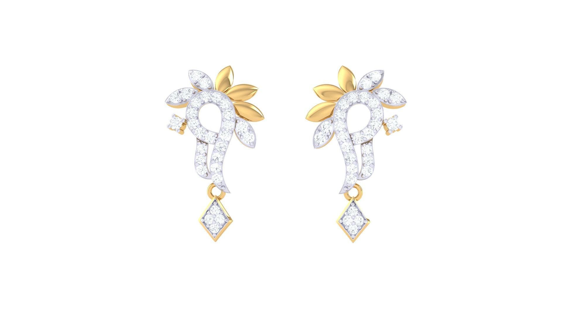 Earring Necklace Set 3dm STL OBJ FBX Renders Details 3D print model_3