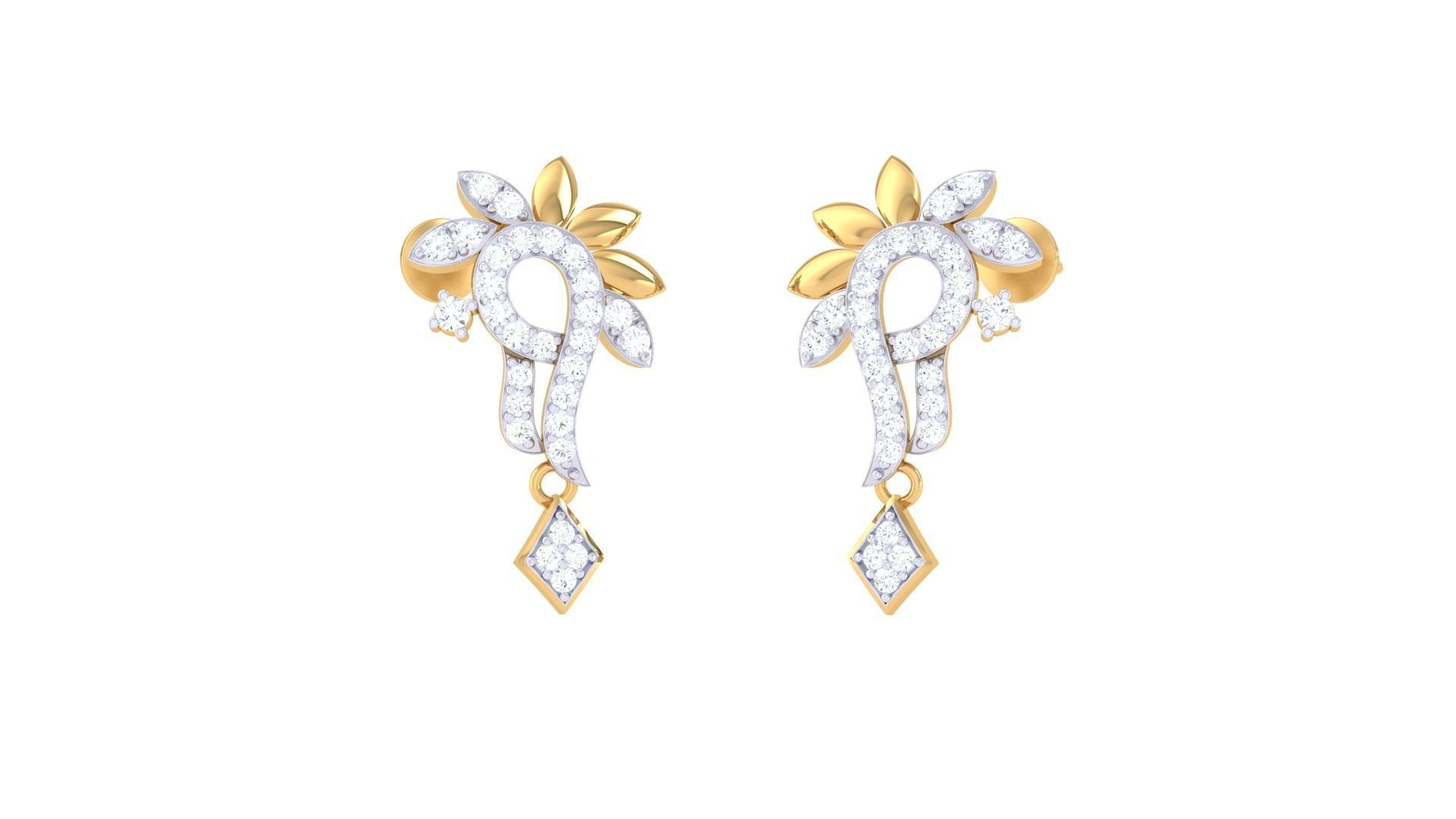 Earring Necklace Set 3dm STL OBJ FBX Renders Details 3D print model_4