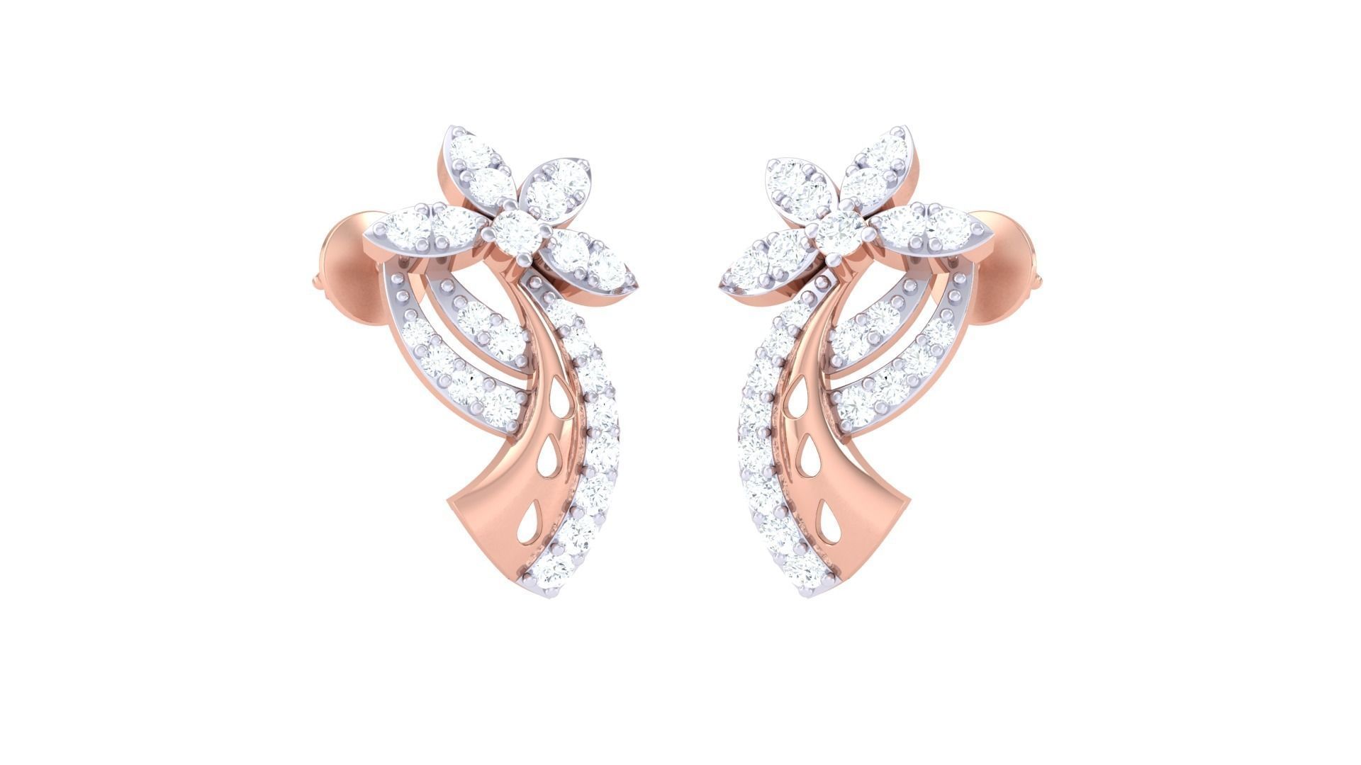 Earring Necklace Set 3dm STL OBJ FBX Renders Details 3D print model_1