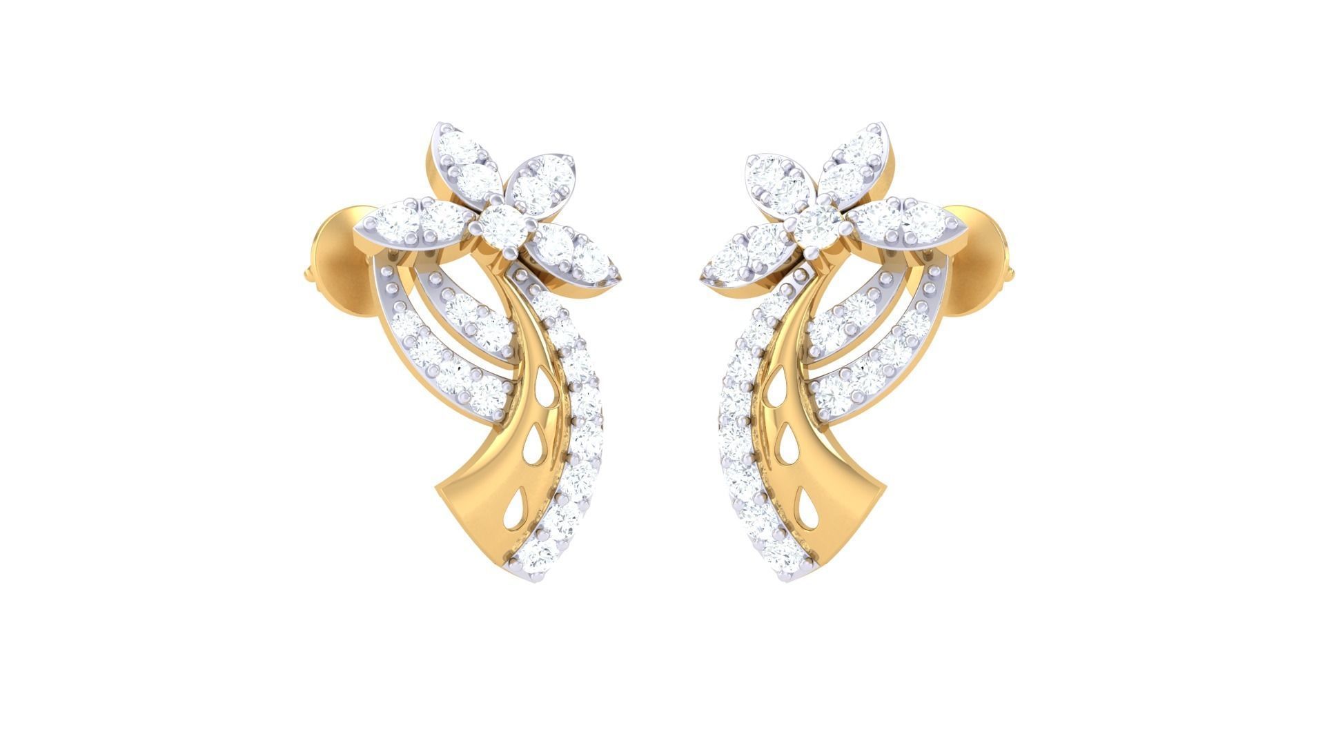 Earring Necklace Set 3dm STL OBJ FBX Renders Details 3D print model_3