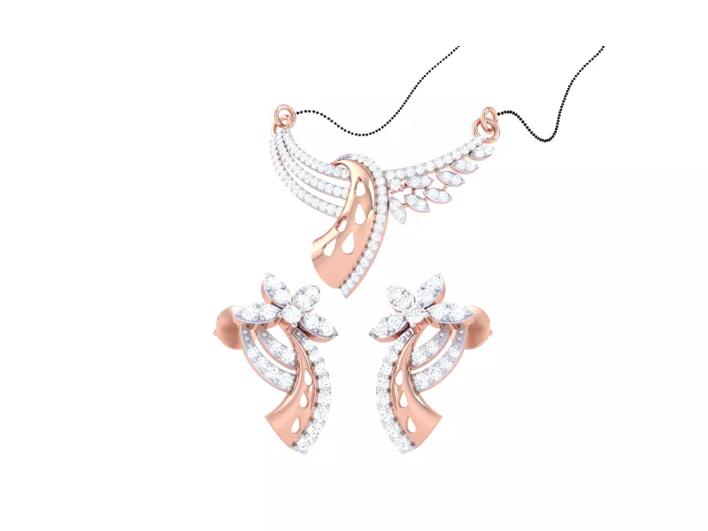 Earring Necklace Set 3dm STL OBJ FBX Renders Details 3D print model_0