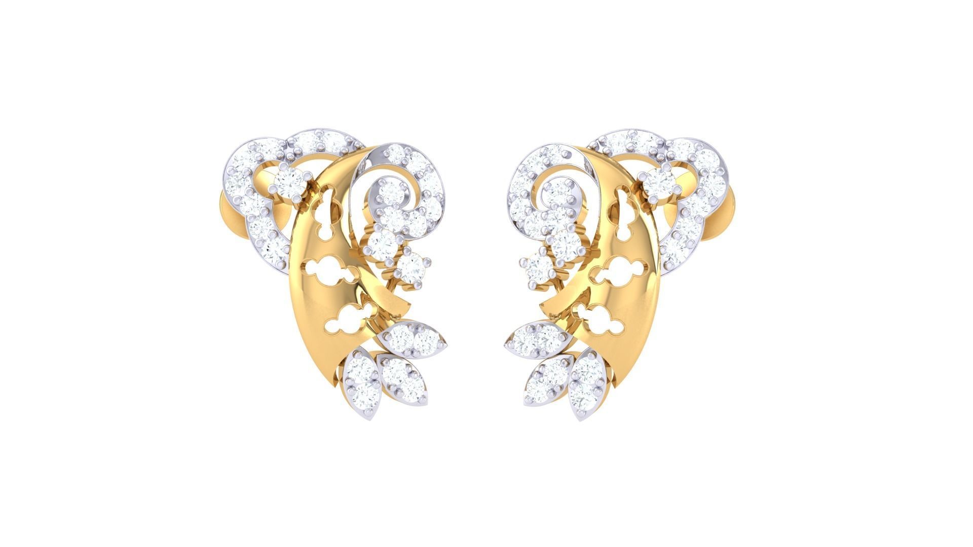 Earring Necklace Set 3dm STL OBJ FBX Renders Details 3D print model_3