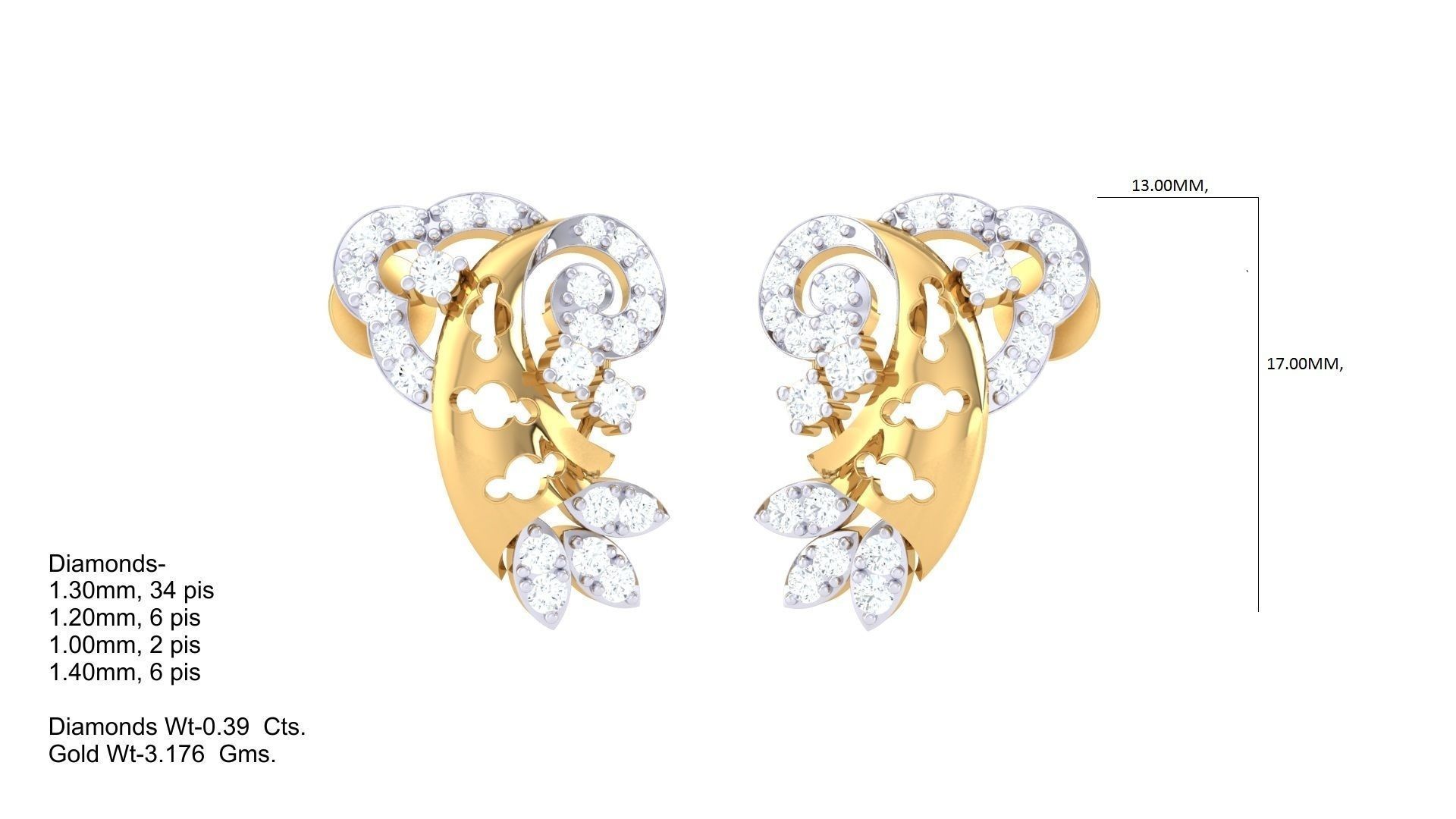 Earring Necklace Set 3dm STL OBJ FBX Renders Details 3D print model_2