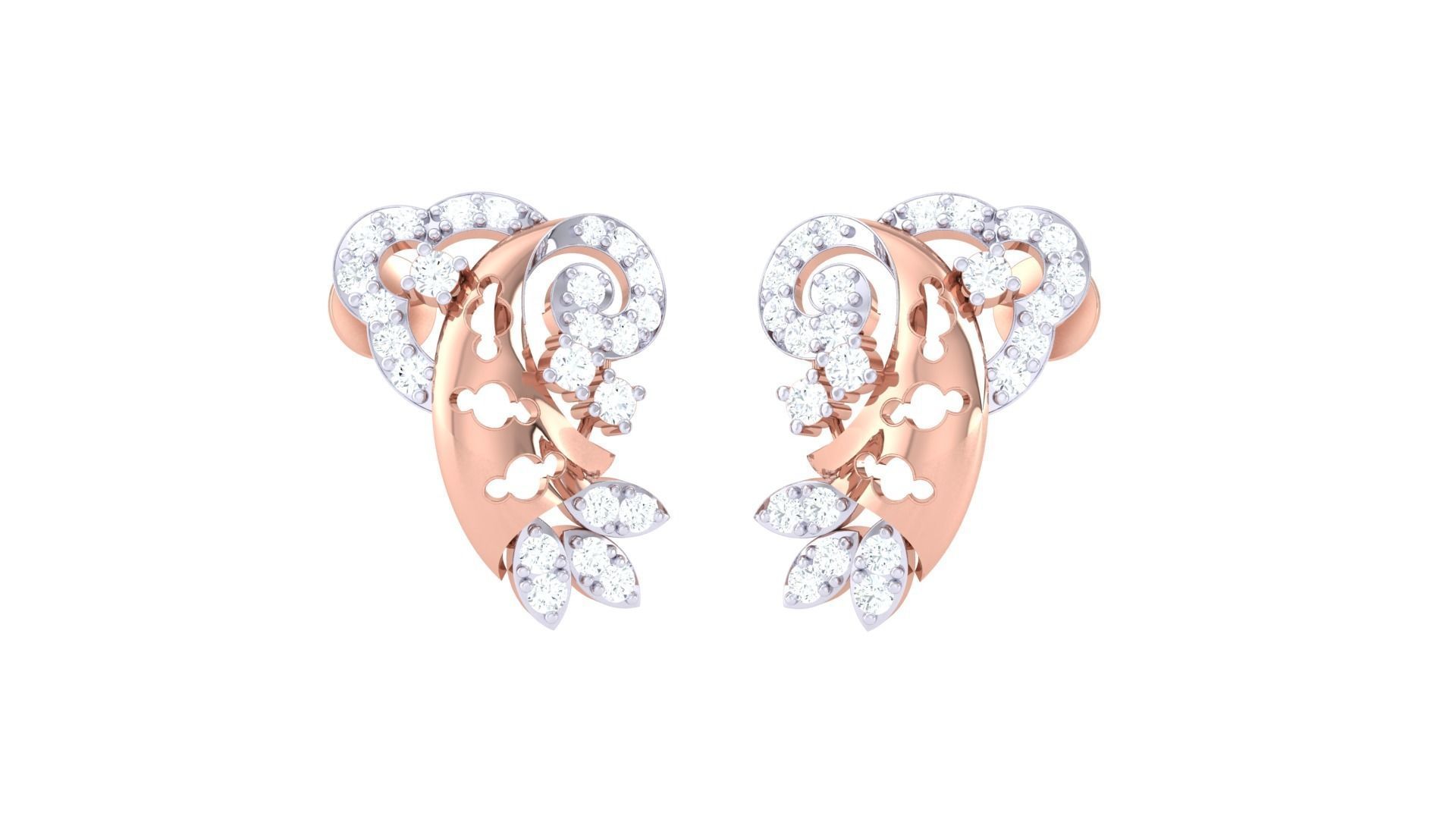 Earring Necklace Set 3dm STL OBJ FBX Renders Details 3D print model_1