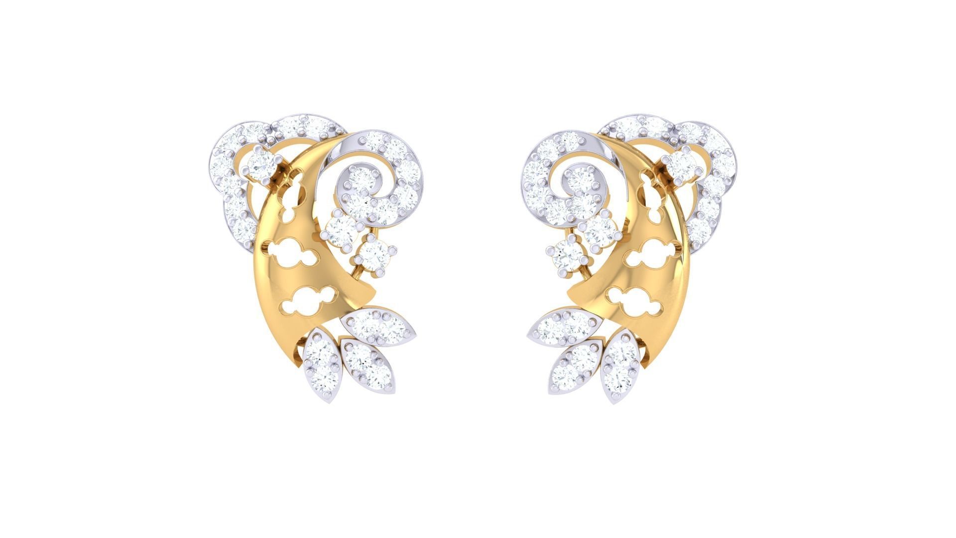 Earring Necklace Set 3dm STL OBJ FBX Renders Details 3D print model_4