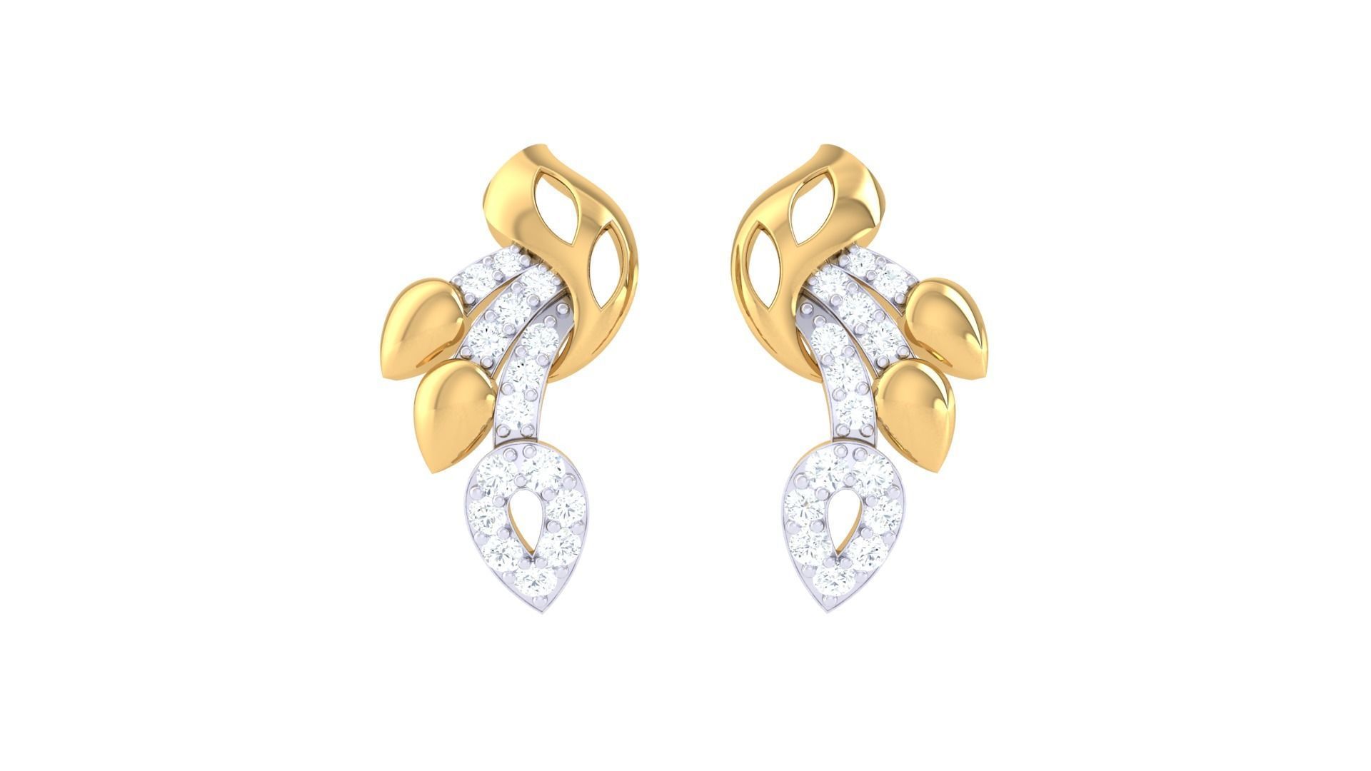 Earring Necklace Set 3dm STL OBJ FBX Renders Details 3D print model_4