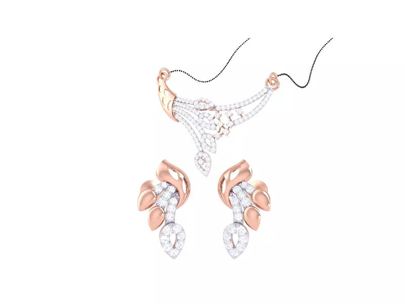 Earring Necklace Set 3dm STL OBJ FBX Renders Details 3D print model_0