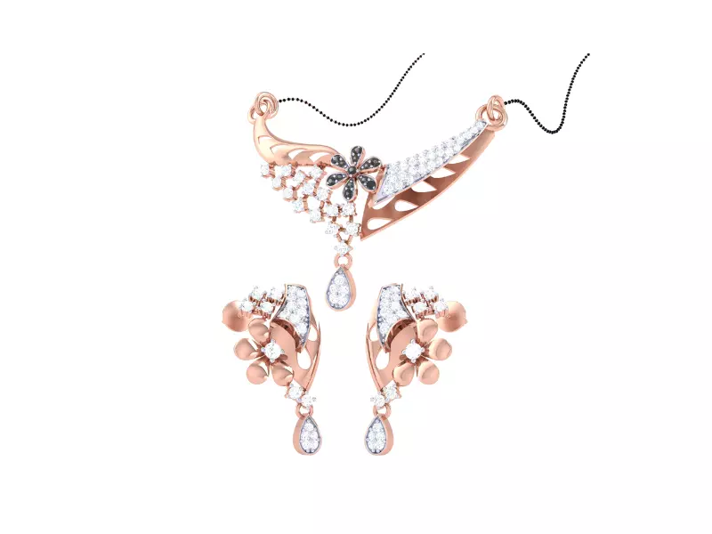 Earring Necklace Set 3dm STL OBJ FBX Renders Details 3D print model_0