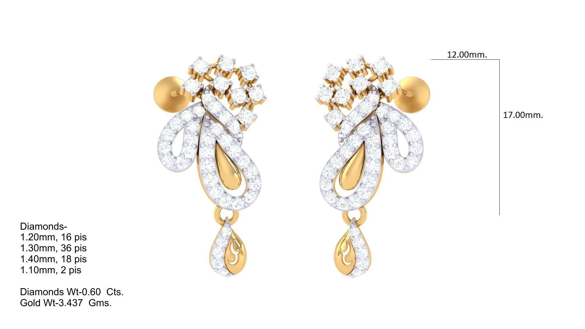 Earring Necklace Set 3dm STL OBJ FBX Renders Details 3D print model_2