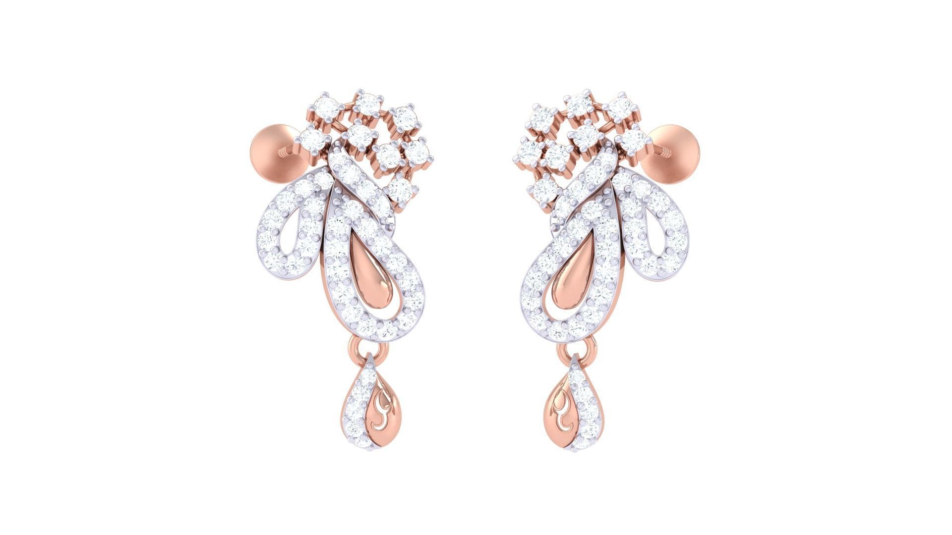 Earring Necklace Set 3dm STL OBJ FBX Renders Details 3D print model_5