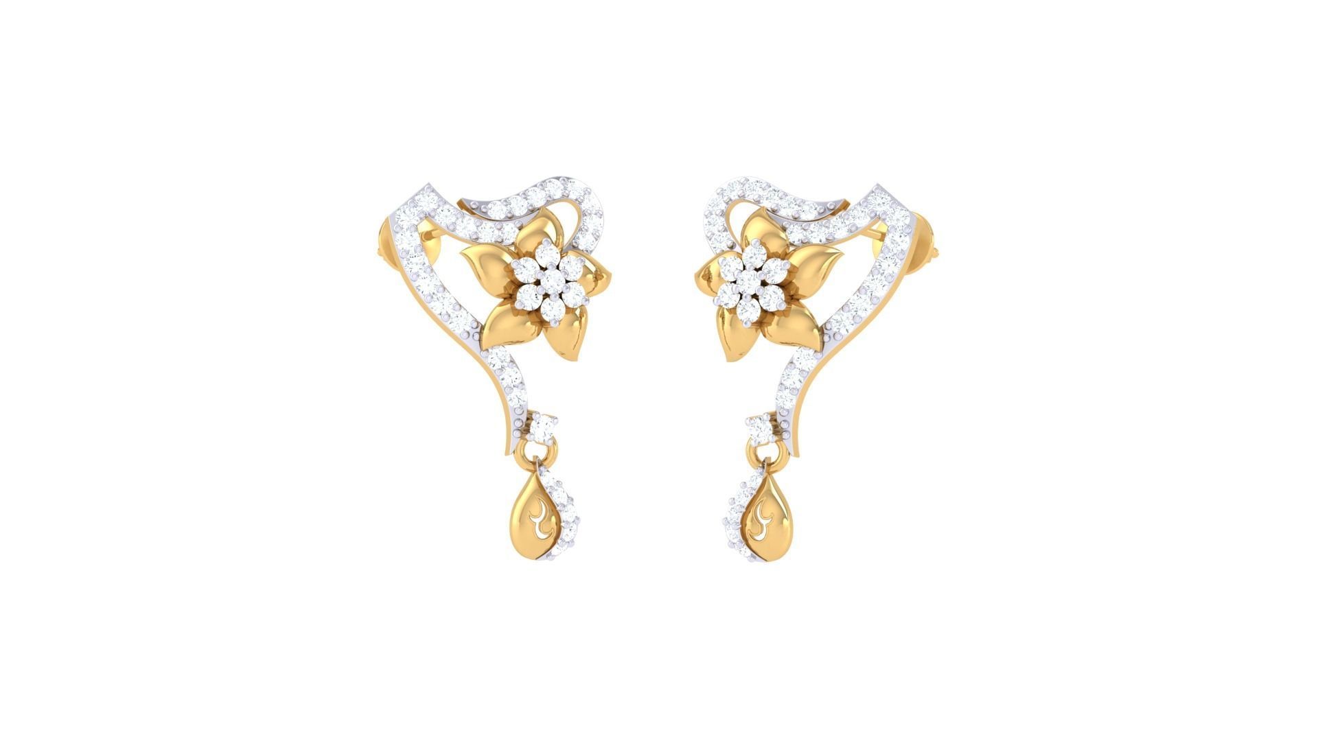 Earring Necklace Set 3dm STL OBJ FBX Renders Details 3D print model_3