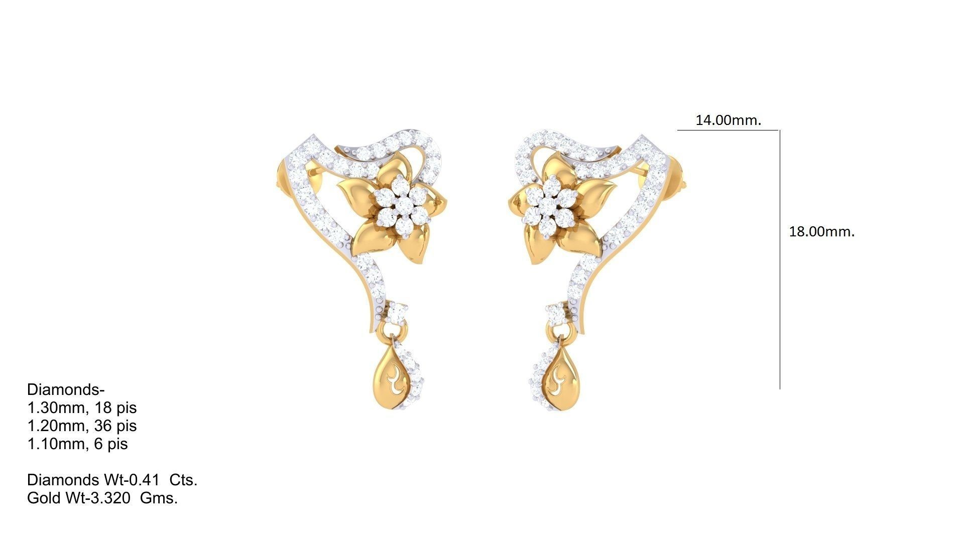 Earring Necklace Set 3dm STL OBJ FBX Renders Details 3D print model_2