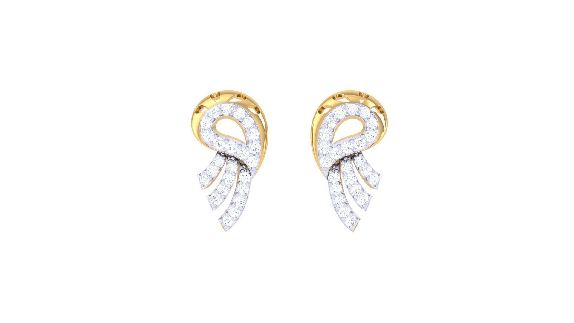 Earring Necklace Set 3dm STL OBJ FBX Renders Details 3D print model_3