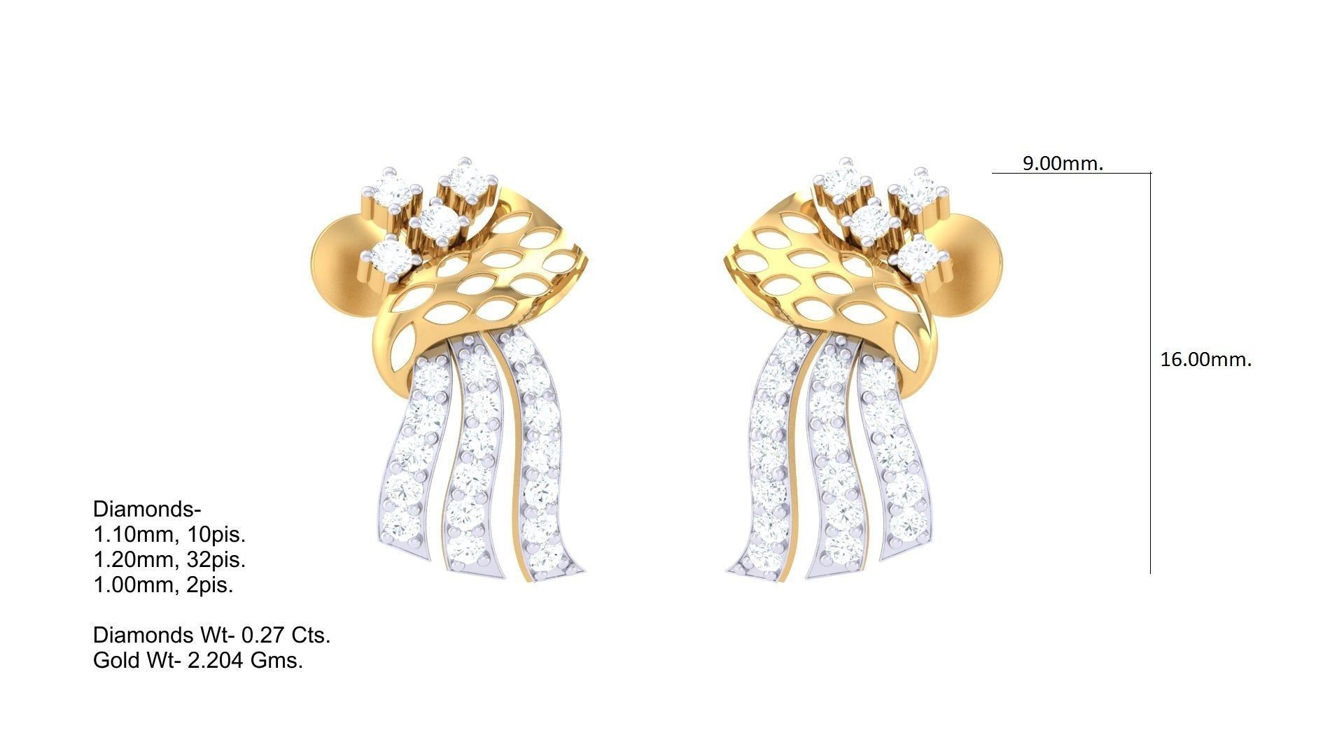 Earring Necklace Set 3dm STL OBJ FBX Renders Details 3D print model_2