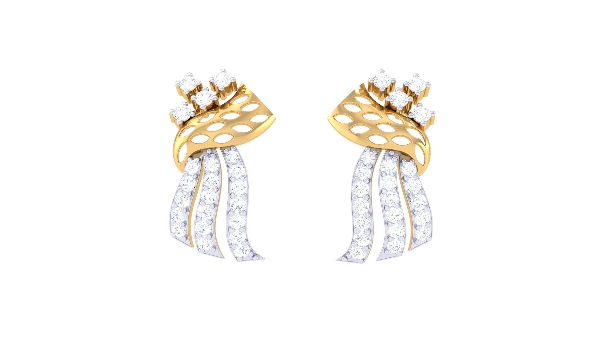 Earring Necklace Set 3dm STL OBJ FBX Renders Details 3D print model_4