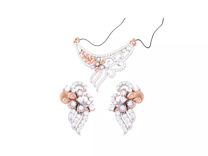 Earring Necklace Set 3dm STL OBJ FBX Renders Details 3D print model_0