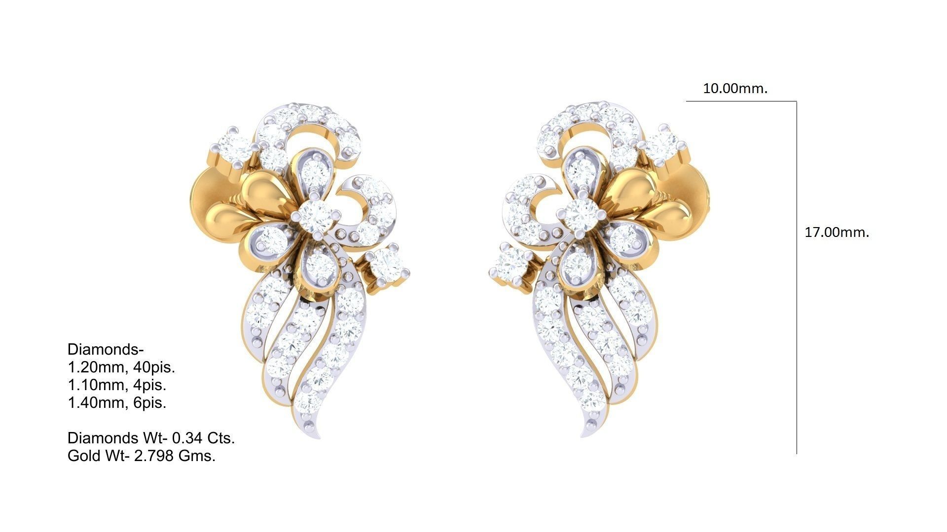 Earring Necklace Set 3dm STL OBJ FBX Renders Details 3D print model_2