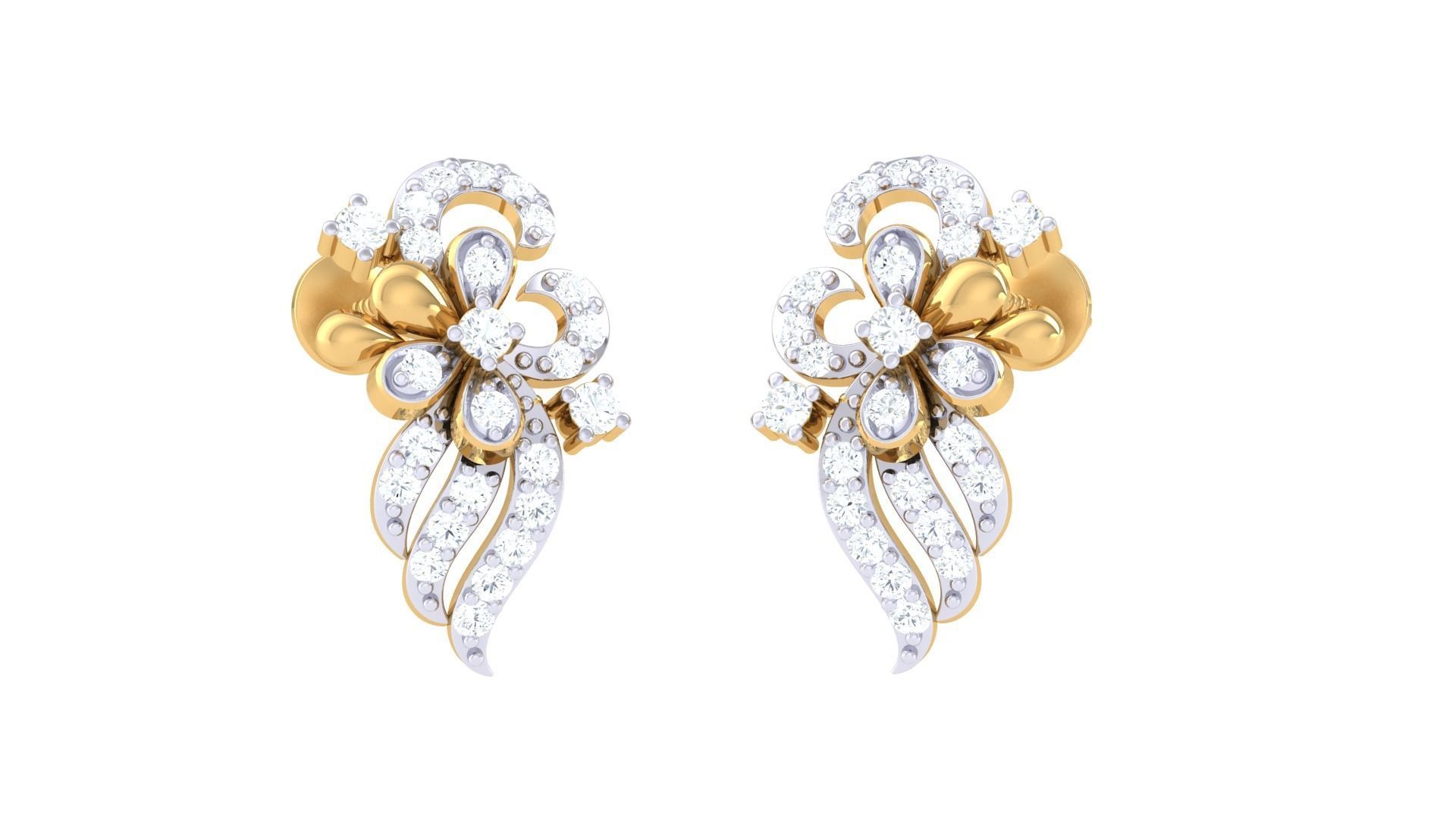 Earring Necklace Set 3dm STL OBJ FBX Renders Details 3D print model_3