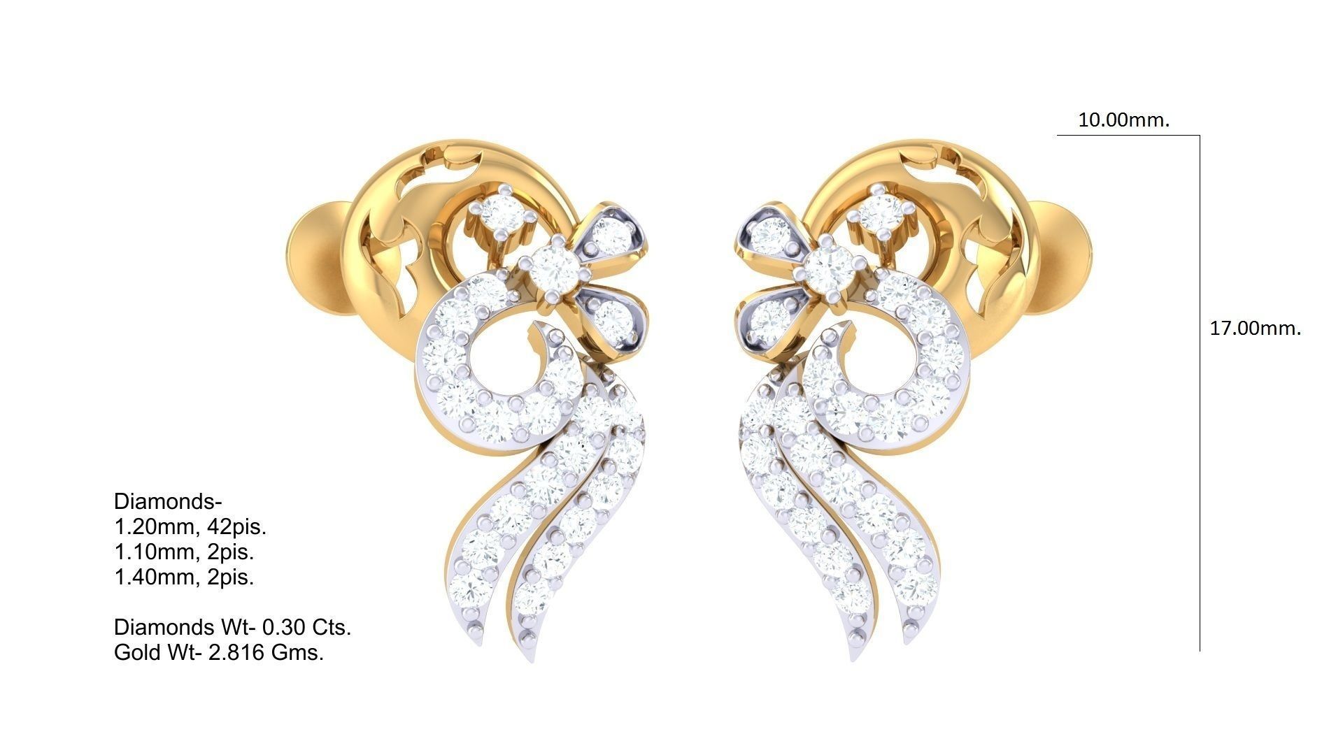 Earring Necklace Set 3dm STL OBJ FBX Renders Details 3D print model_2