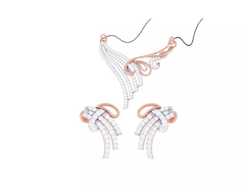 Earring Necklace Set 3dm STL OBJ FBX Renders Details 3D print model_0