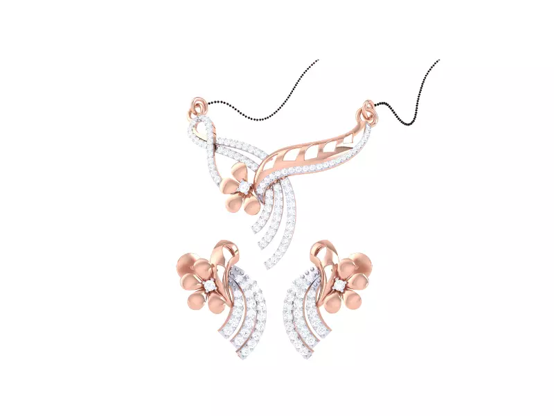 Earring Necklace Set 3dm STL OBJ FBX Renders Details 3D print model_0