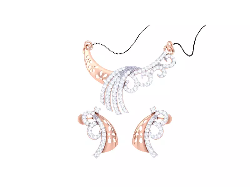 Earring Necklace Set 3dm STL OBJ FBX Renders Details 3D print model_0