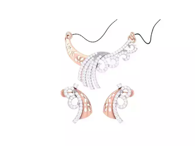 Earring Necklace Set 3dm STL OBJ FBX Renders Details