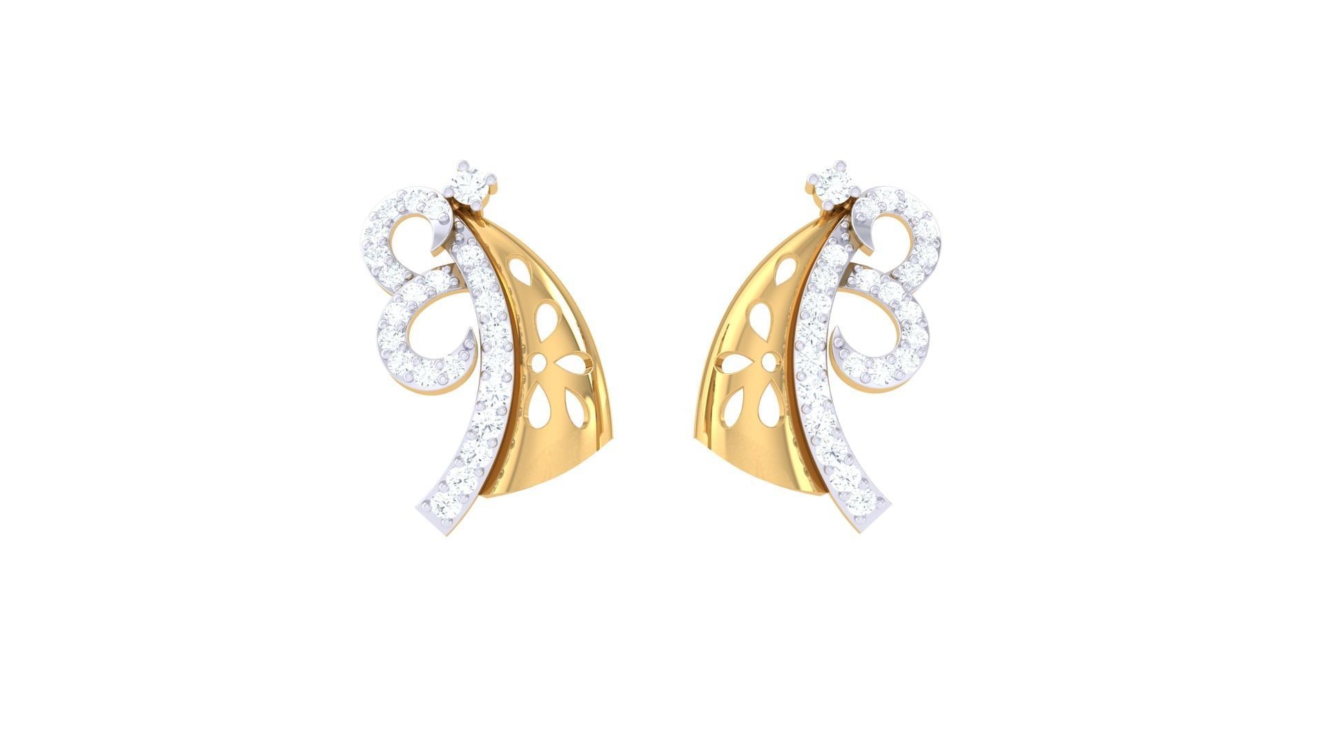 Earring Necklace Set 3dm STL OBJ FBX Renders Details 3D print model_3