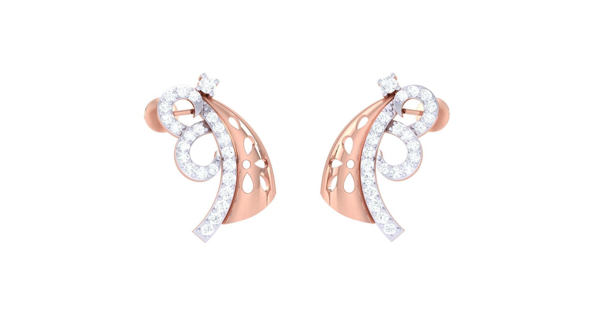 Earring Necklace Set 3dm STL OBJ FBX Renders Details 3D print model_4