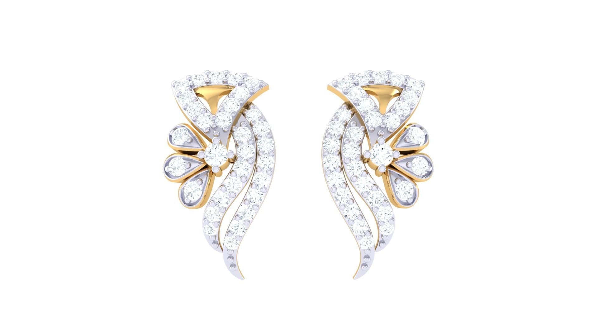 Earring Necklace Set 3dm STL OBJ FBX Renders Details 3D print model_4