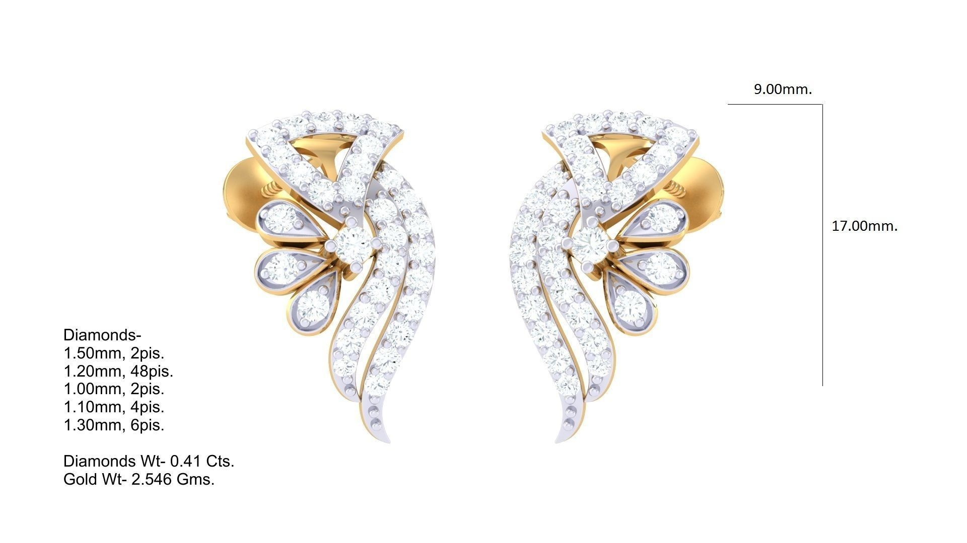 Earring Necklace Set 3dm STL OBJ FBX Renders Details 3D print model_2