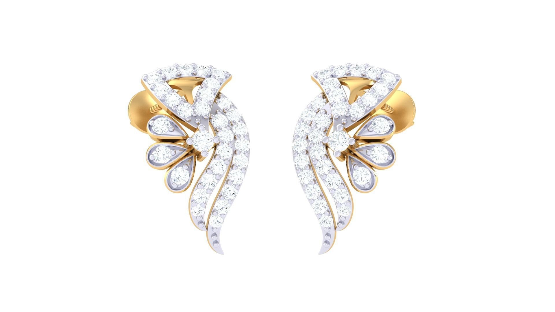 Earring Necklace Set 3dm STL OBJ FBX Renders Details 3D print model_3