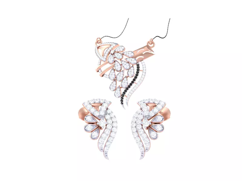 Earring Necklace Set 3dm STL OBJ FBX Renders Details 3D print model_0