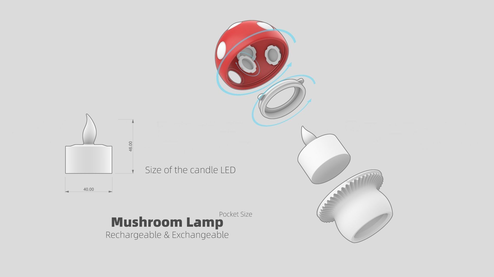 Mushroom Lamps - Pocket Size Set 3D print model_4