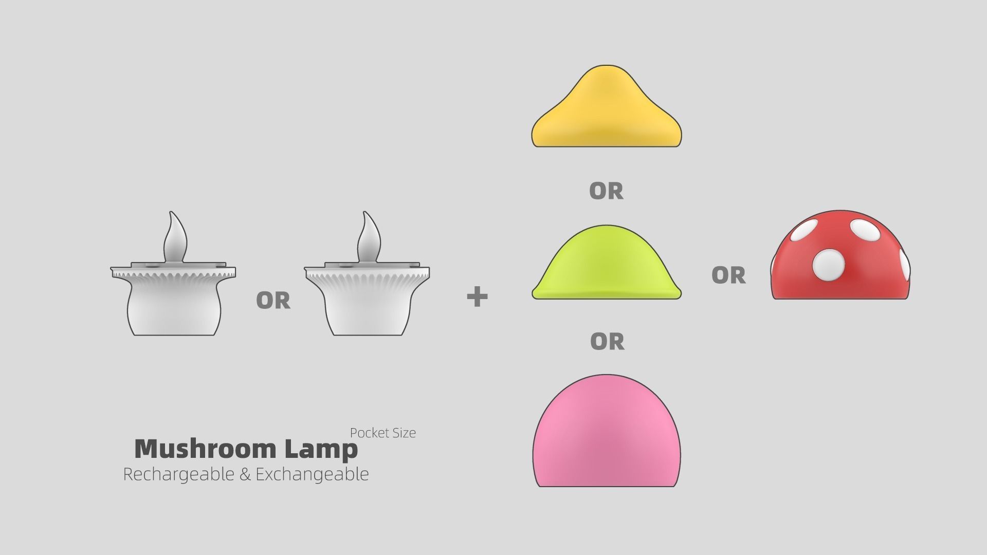 Mushroom Lamps - Pocket Size Set 3D print model_3
